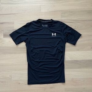 Under Armour Men's Black/White HeatGear Compression Short-Sleeve T-Shirt